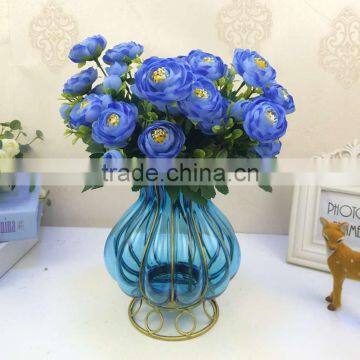 Wrought Iron Flower Glass and Metal Vases Factory Wholesale Home Decorative Crafts Antique photo-5