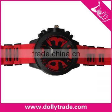 2016 New Hot Sale Women Watch Rubber Red Silicon Watch Cheap Price Custom Watch