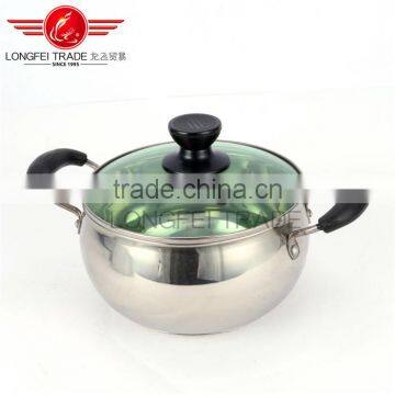 2016 5pcs Stainless Steel Drum-shaped Soup Pot Kitchen Cookware With Glass Lid photo-3