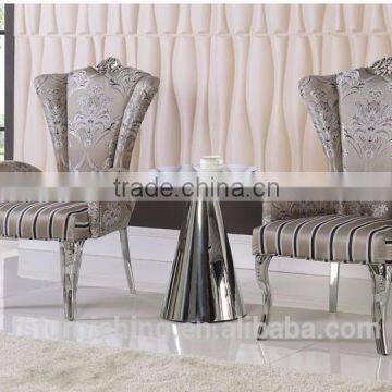 FS65 Modern contemporary neoclassic silver metal leisure chair bar pub salon club barbershop hotel room chair