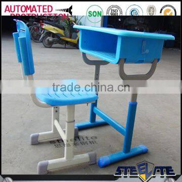 Factroy Direct Sale School Furniture Height Adjustable Plastic Panel Top Kids Study Table and Chair Set photo-6