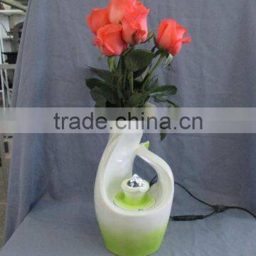 Resin flower table water fountain with vase