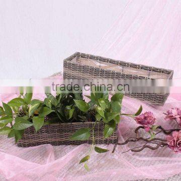 Plastic rattan vases
