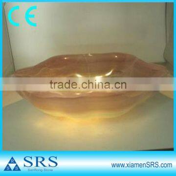 Popular golden flower onyx basin