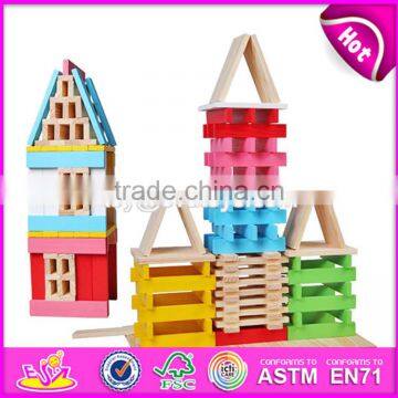 Wholesale cheap 150 pcs educational wooden nesting blocks for baby W13D153