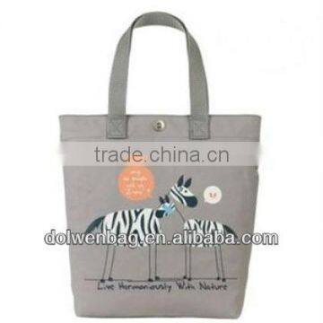 100% plain organic cotton shopping bag cotton promotion bag for women with canvas