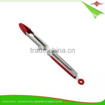 ZY-H2025 Stainless Steel Handle 14-inch Silicone Food Tong With Scalloped Heads photo-3