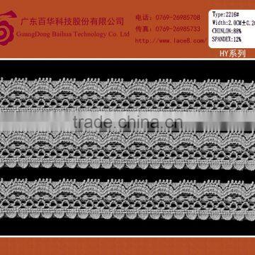 Embroidered graceful elastic lingerie lace fabric trim