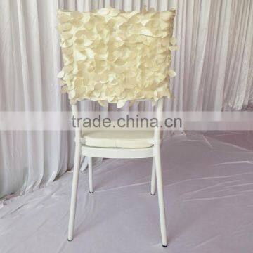 Fancy Chiavari 3D Taffeta Chair Cap/Chair Hood Purple Wafer & Cream Leaf 2 Color For Customs Choice