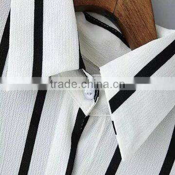 Newest Design Loose Vertical Stripe Shirt Model Top for Women Blouse 2015 photo-3