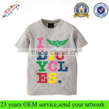 O-neck Cotton Short Sleeve Custom Cheap Printed T-shirts with Woven Label on Neck