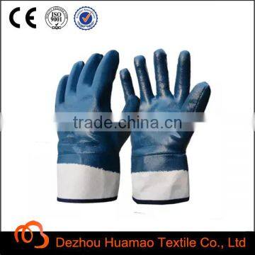 heavy weight Nitrile fully coated safety cuff Industrial hand gloves