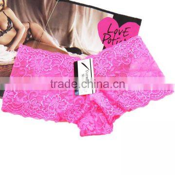Sexy Hot Selling Underwear Transparent Lace Women Boyshorts Factory Lingerie photo-4