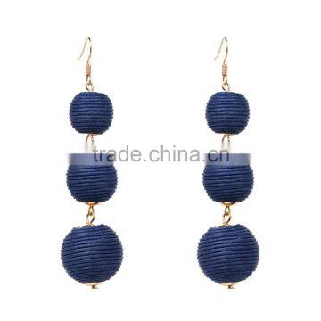 Handmade Bohemian Jewelry Three Balls Dangle Earrings photo-4