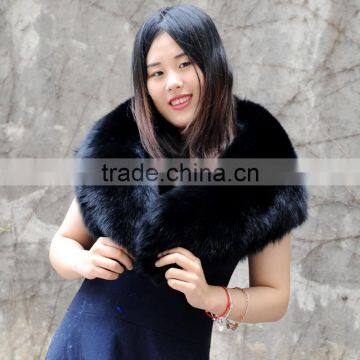 CX-B-06B Women New Design Detachable Big Fox Fur Collar, Fox Fur Shawl