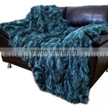 CX-D-87 100% New Zealand Real Fox Fur Handmade House Carpets and Rugs photo-2