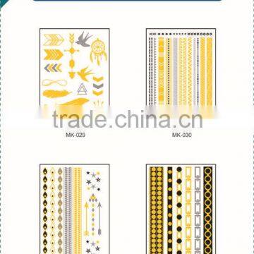 Trending Hot Products 2015 New Product Gold Metallic Flash Temporary Tattoo Sticker photo-5