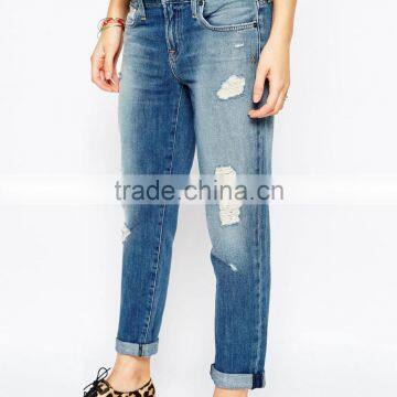 High Quality Soft Sexy Fashion Ripped Jeans Women Wholesale photo-3