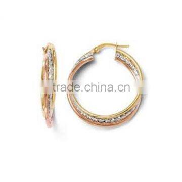 Gold Plated Artificial Hoop Earrings