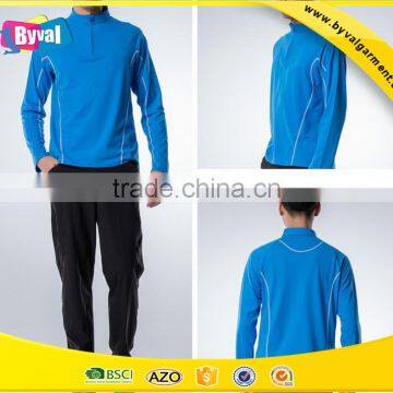 Mens Quick Dry Fit Tech Half Zip Pullover Sportswear Plain Grey 100% Polyester Shirts 1/2 Zipper Raglan Long Sleeve Top T Shirt photo-5