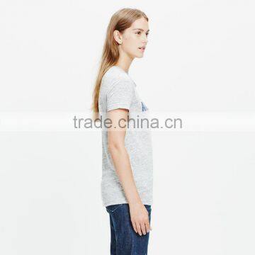 Modern Ladies T-shirt Print Design Linen Amsterdam Tee photo-2