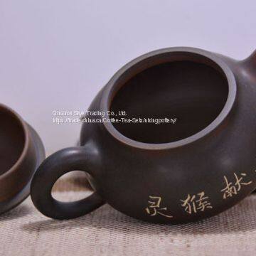 Nixing Ceramic Teapot Chinese Zodiac Monkey Tea Pots 200ml photo-3