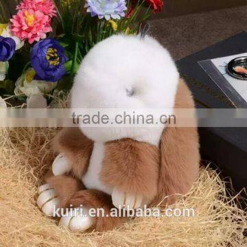 Rex Rabbit Shape Dolls Bag Charms Fashion Girls Rabbit Fur Balls /rex Rabbit Fur Keychain photo-2