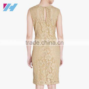 Latest Casual Wear Fashion Office Bodycon Lace Pencil Dress For Women photo-4