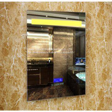 Зеркало для ванной комнаты с отображением времени и радиоприемником photo-3