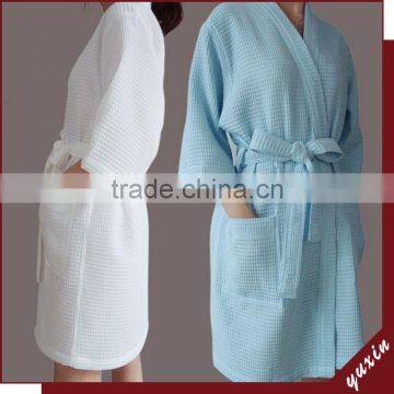 Waffle robe Customized Logo Cheap Cotton Waffle Hotel Bath Robe WR1-0013