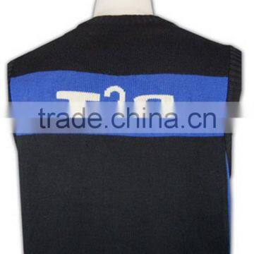 ISO9001/BSCI Manufature Black Mens Fitted Knitting Pattern Vest photo-6