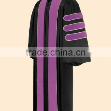 Academic Doctoral gown with purple front pannel