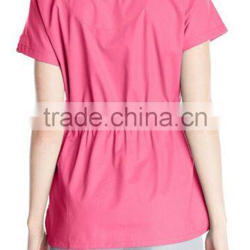 Women's Button-front Scrub Top Longer Length Medical Scrub photo-2