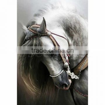 Cotton Embroidery Diamond Painting Rhinestone Square Famous White Horse Embroidery Painting