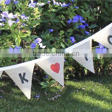 Shabby Vintage Rustic Style THANK YOU Banner, Cute Hessian Wedding Bunting Banner photo-3
