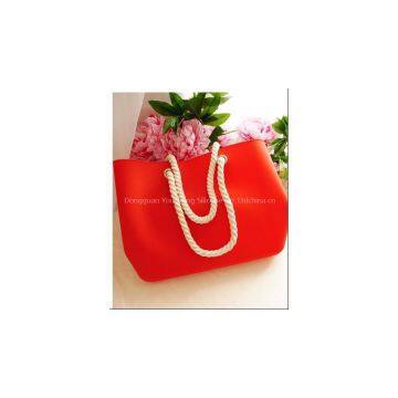 Fashion Novelty Candy Jelly Contrast Color Medium Size Waterproof Lady Silicone Handy Beach Bag