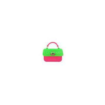 Jelly Silicone Handbags For Women , Silicone Shopping Tote Blended Color