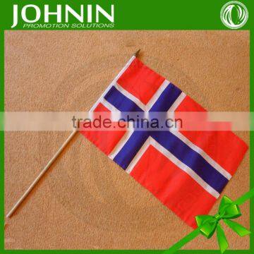 Hot selling custom size cheap Plastic stick Mini Norway hand flag