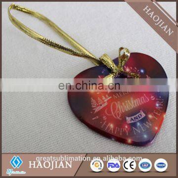 sublimation blank coated ceramic christmas ornaments with hole