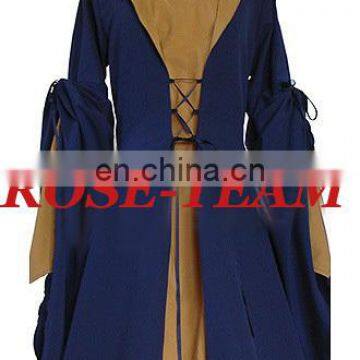 Rose Team-Free Shipping Custom Made Brown Dark Blue Medieval Renaissance Victorian Dress Sexy Carnival Halloween Costume