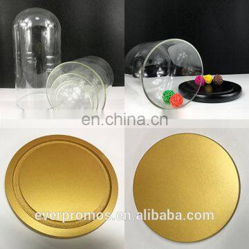 Wholesale High Quality Glass Dome Gold Black Wooden Base