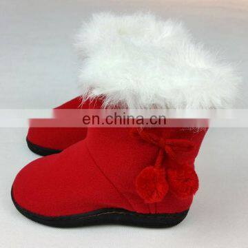 OEM christmas gift lovely cherry shoot boot cartoon baby slippers