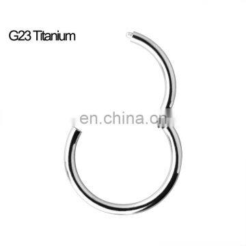 High quality wholesale price G23 titanium nose ring hoop septum clicker nostril body piercing jewelry