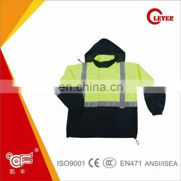 Hi Viz Reflective Safety Winter Parka, High Visibility Bomber Jacket With PU Coated, KF-055