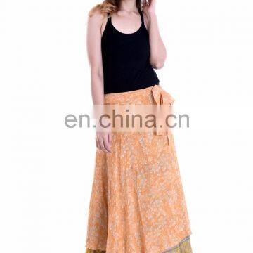 Indian Latest print rapron skirts party dress for women Knee Length Wrap Skirts Summer Fashion Beach Skirts