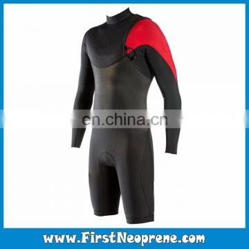 Custom Fit 2/3MM Premium Neoprene CR Men Long Sleeve Watersports Shorty Wetsuit