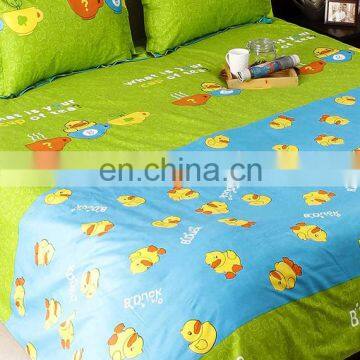 Lovely Green Cotton Double Bedsheet With Cartoon Print