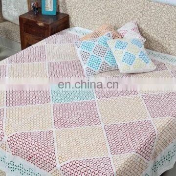 Beautiful Jaipuri Handmade Printed Bed Cover With Pillow Cover Bedding Set photo-3