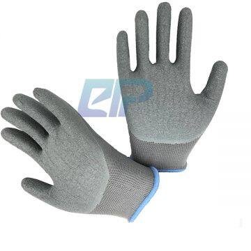 13G Polyester Wrinkle Latex Coated Gloves For Construction photo-3