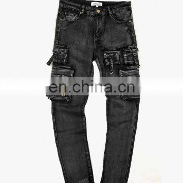 DiZNEW OEM High Quality USA Streetwear Black Denim Jeans For Men photo-2